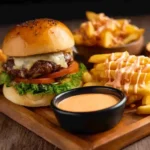 Warlockian Sauce Recipe Served with Cheeseburger and Fries