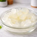 Gelatin Trick for Weight Loss gelatin cubes in a glass bowl prepared for a viral weight loss recipe